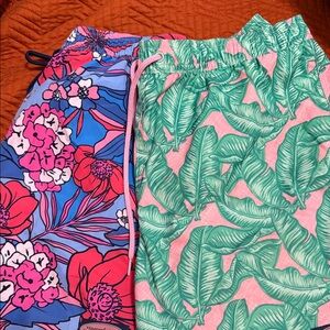 Vineyard Vines Pink and Blue Floral Swim Trunks